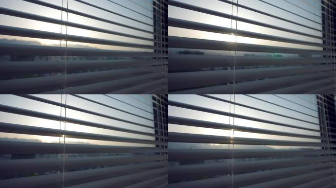 阳光透过百叶窗百叶窗折页窗户视频素材