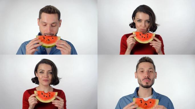 男人和女人吃西瓜的顺序