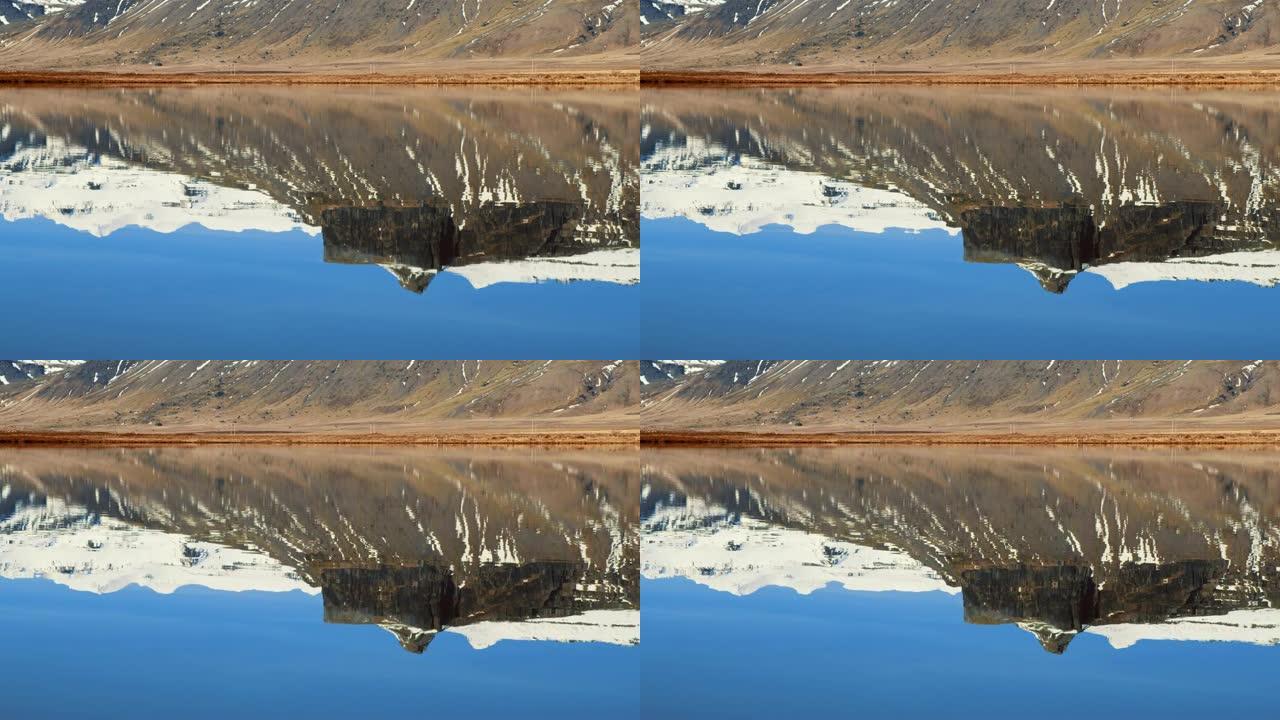 冰岛宁静湖山的MS反射