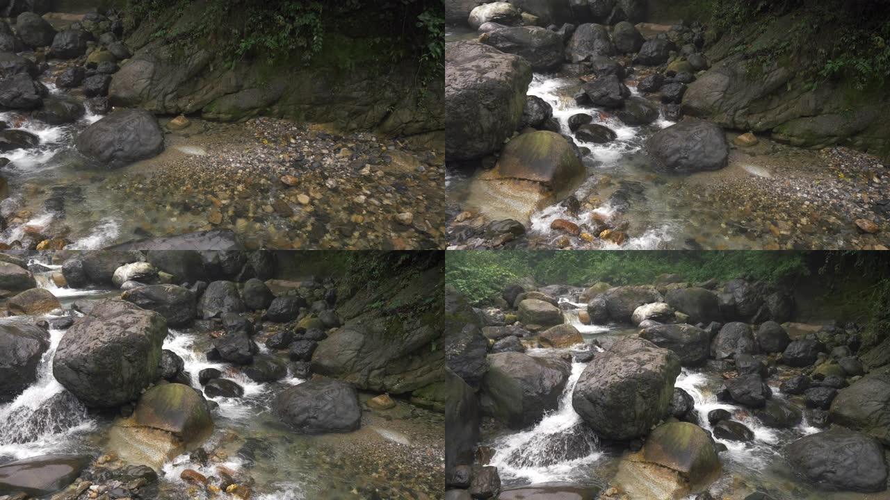 山里美丽的小溪溪流山清水秀清澈溪水