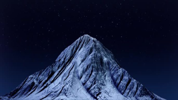 落基山山峰的夜景雪林雪景雾凇