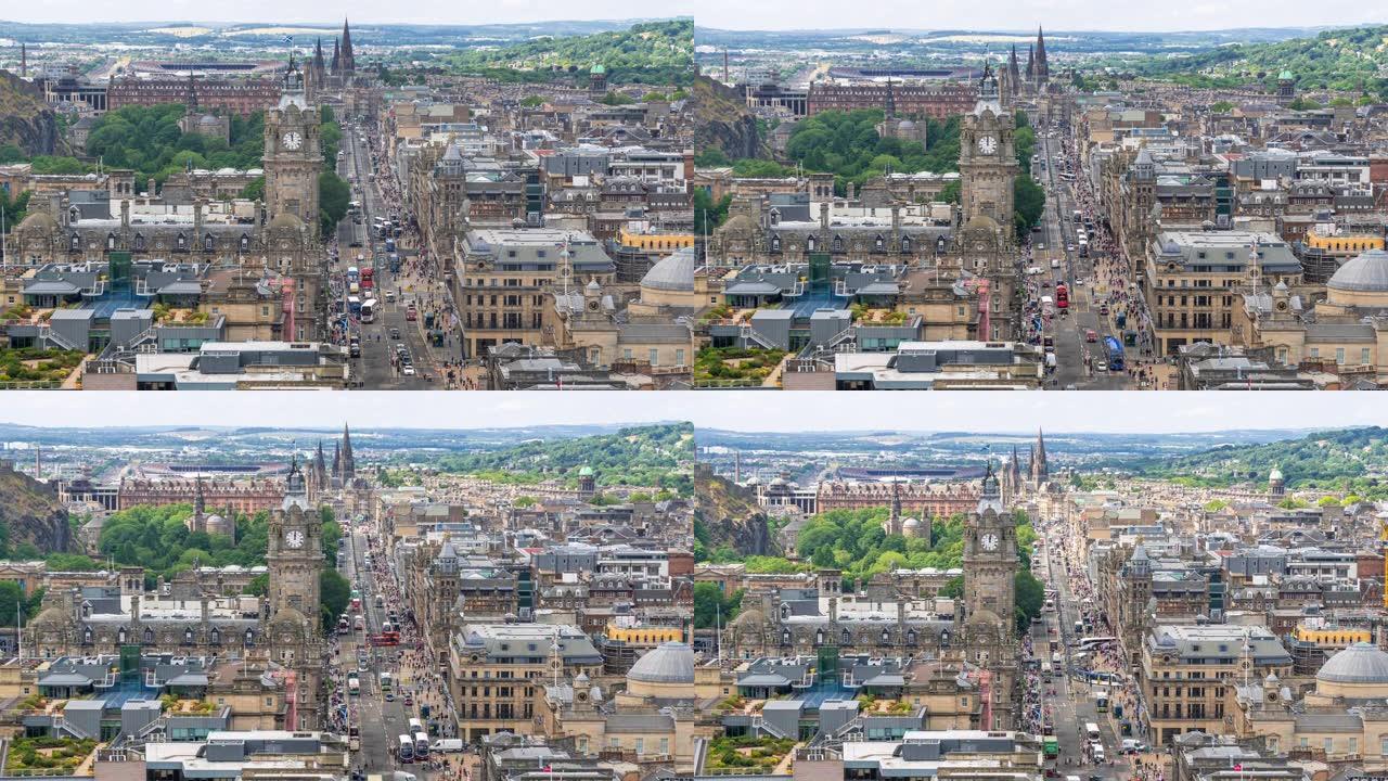 延时: 英国苏格兰爱丁堡城市景观
