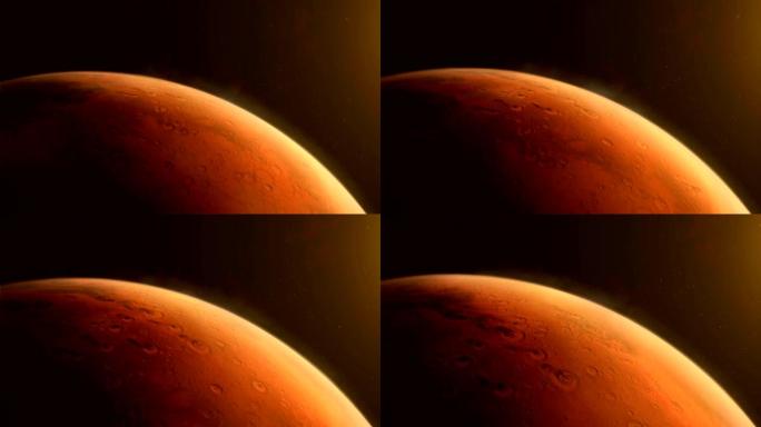 旋转的红色星球火星动画