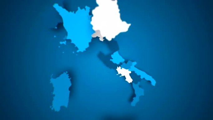 意大利运动图形动画地图形成-蓝色