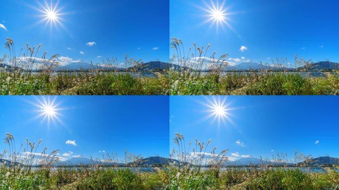 4K.日本富士山和太阳的延时视图