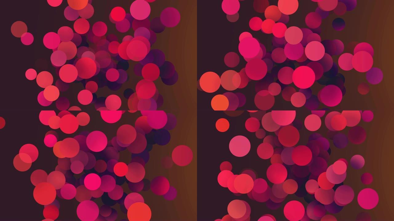 4k抽象方块红色粒子汇聚抽象色彩渲染