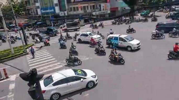 越南胡志明市的4K时间疯狂交通