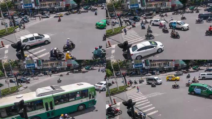 越南胡志明市的4K时间疯狂交通
