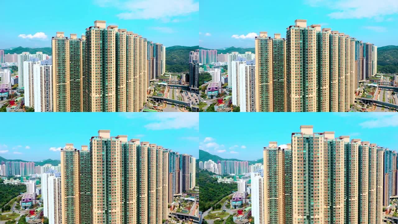 将军澳住宅楼的无人机视图。香港