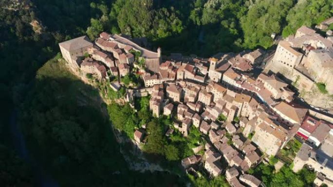 鸟瞰图意大利托斯卡纳南部格罗塞托省索拉诺老城