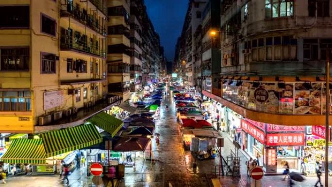 香港九龙旺角繁忙的街道