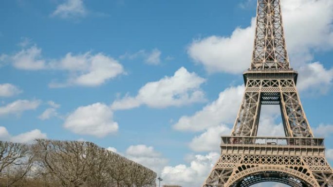 埃菲尔铁塔延时法国巴黎埃菲尔铁塔欧洲地标