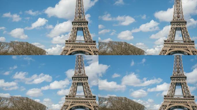 埃菲尔铁塔延时法国巴黎埃菲尔铁塔欧洲地标
