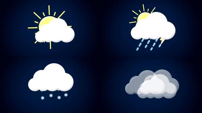 天气和警告符号动态动画MG卡通