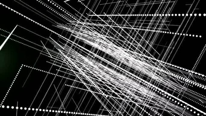 生成的3D抽象背景与几何线和点，未来网络连接