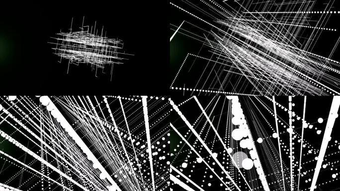 生成的3D抽象背景与几何线和点，未来网络连接