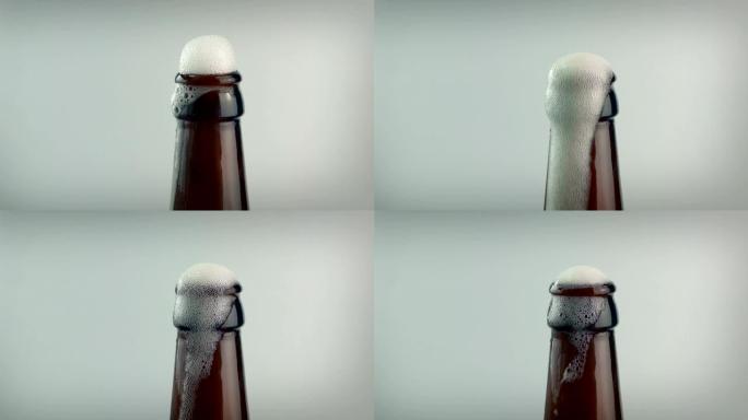啤酒被打开和泡沫