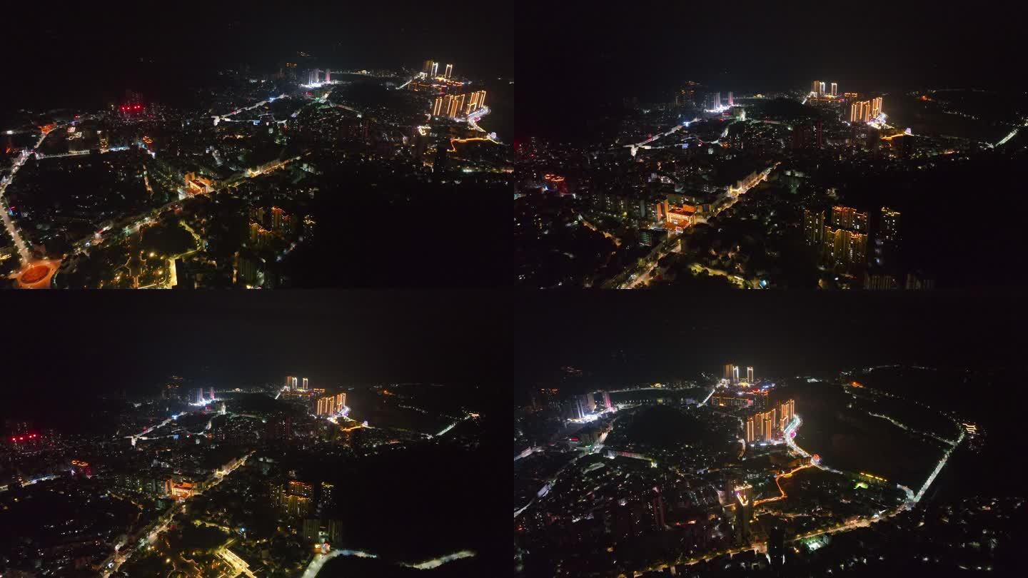 4K航拍湘西州保靖县城夜景3