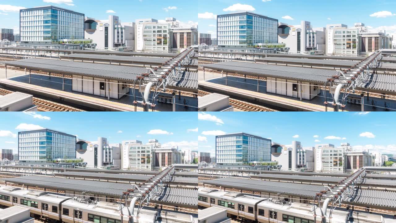 延时: 日本兵库县关西的姬路市容火车运输