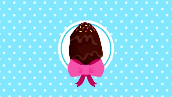 巧克力蛋复活节快乐动画卡