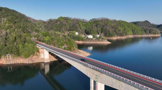 DJI大疆4k千岛湖建筑航拍岛屿桥梁