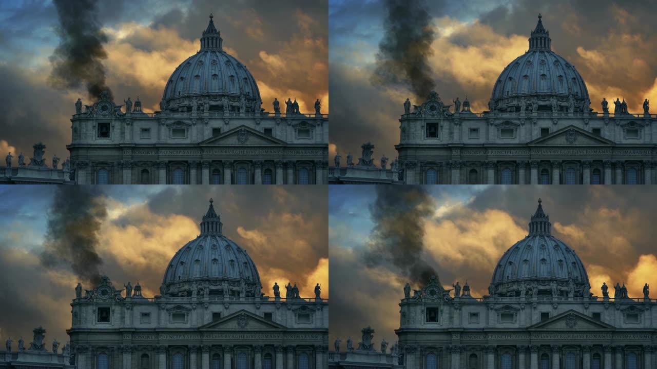 梵蒂冈的烟雾在向教皇发出投票信号
