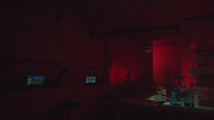 现代实验室的红色警报。