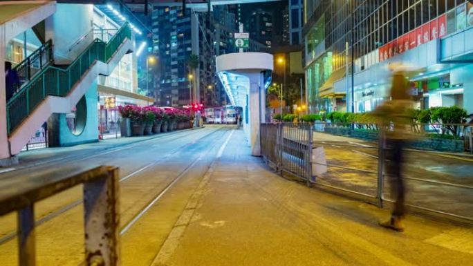 4K时光流逝:香港人行道上的人们。(苹果PRORES 422(总部))。4 k运输、香港