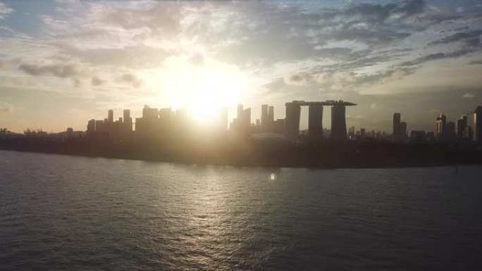新加坡空中剪影城天空