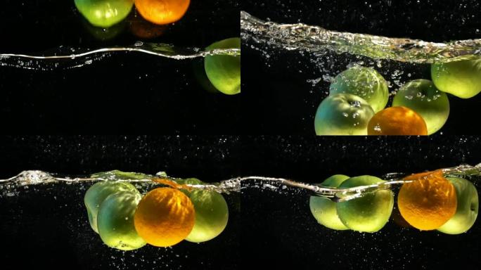 甜橙蘸水慢动作