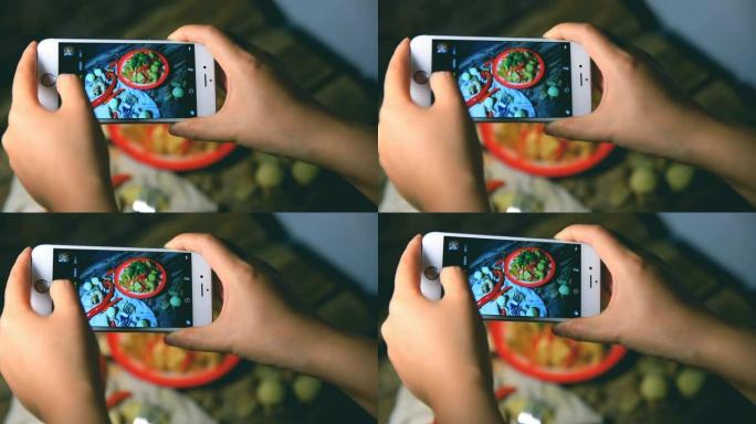 用智能手机拍摄炸土豆