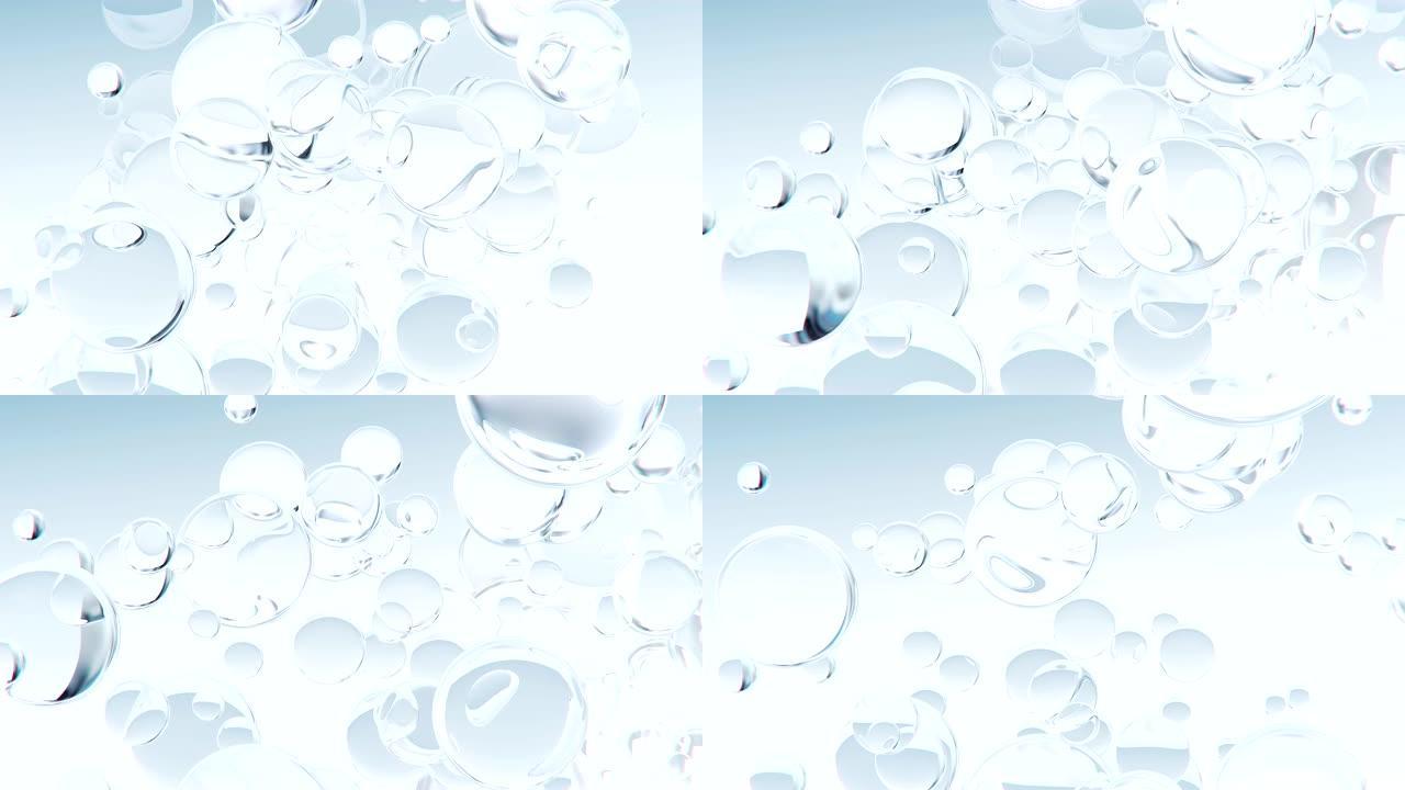 抽象宏观泡沫背景水分子水颗粒素材白色泡沫