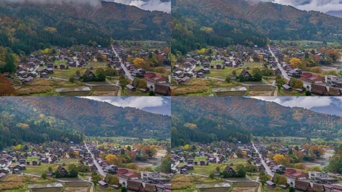 日本岐阜秋季季白川子村多莉拍摄的4k延时镜头。