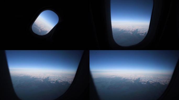 通过飞机窗户可以看到挪威的风景