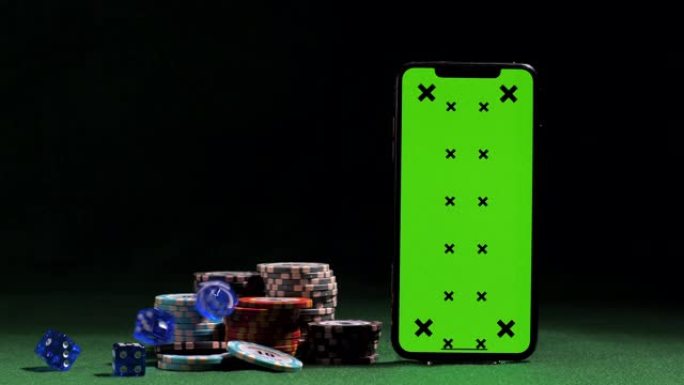 绿屏智能手机上的赌场