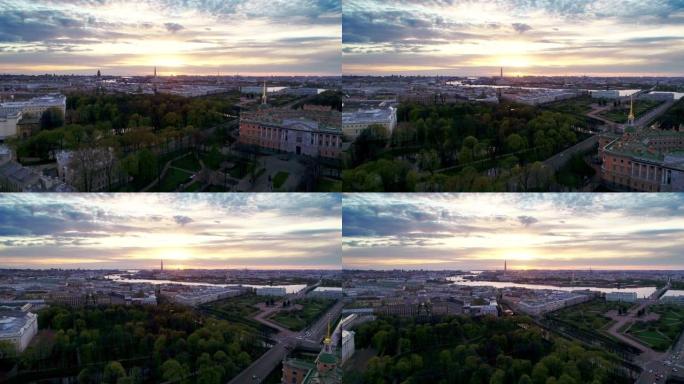 圣彼得堡在一个阳光明媚的春天早晨。