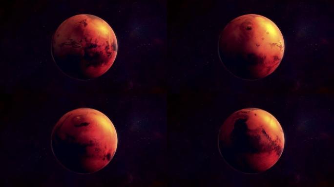 太空黑暗中的火星太空黑暗中的火星