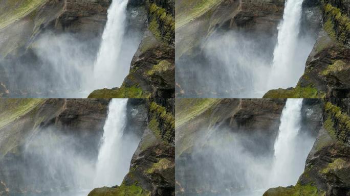 巨大的瀑布从悬崖上坠落