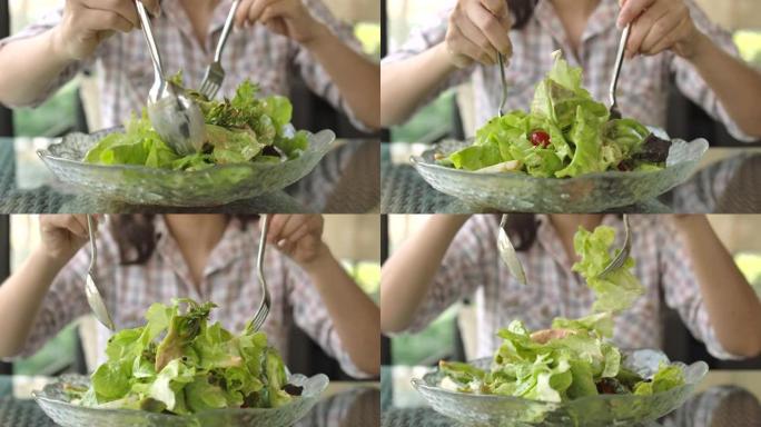 吃沙拉的女人吃沙拉的女人蔬菜素食