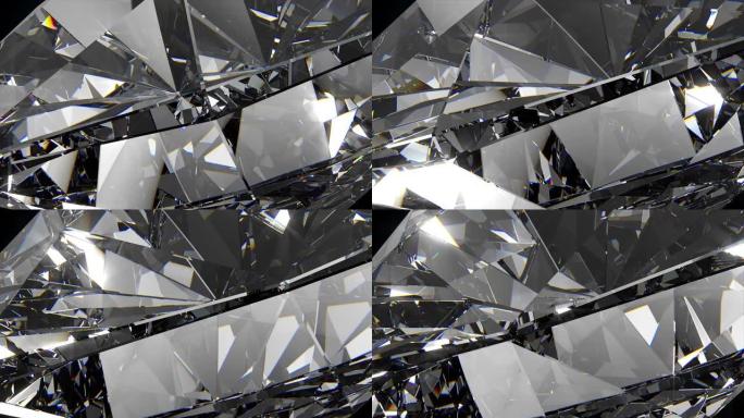 慢慢旋转的钻石，美丽的背景。4k，特写，无缝循环。