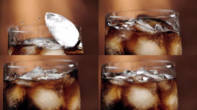 SLO MO向可乐饮料中加冰