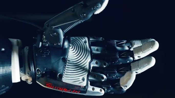 人工手，机器人手臂工作，未来概念。