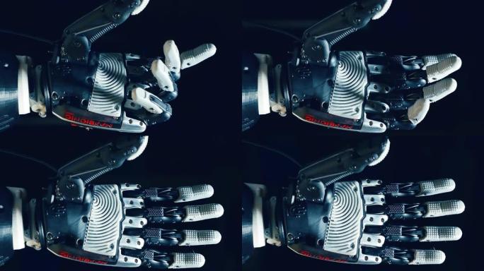 人工手，机器人手臂工作，未来概念。