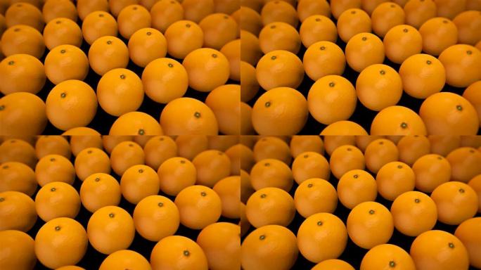 鲜果橙，4k动画3D渲染。