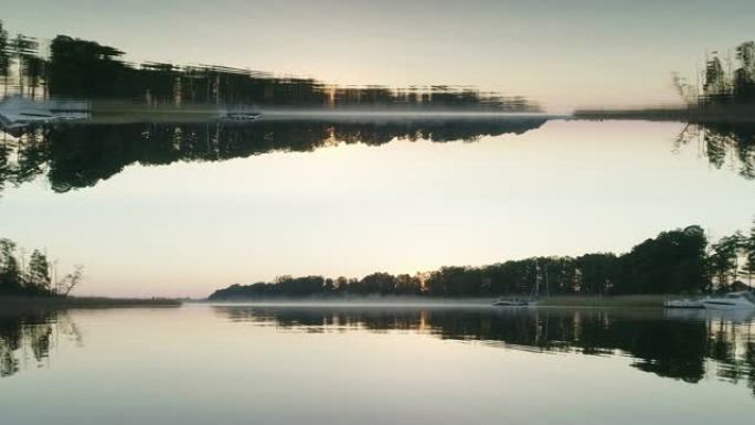 超现实的湖泊景观。平行世界