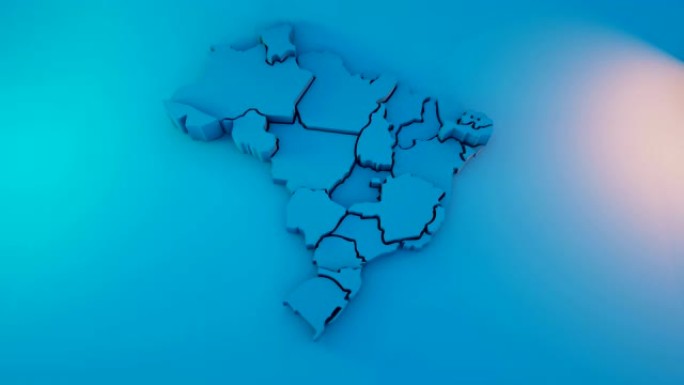 巴西地图蓝色图纸