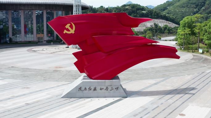 三明市红旗广场雕塑航拍3