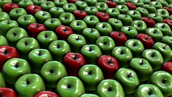 红色和绿色的苹果 (可循环)