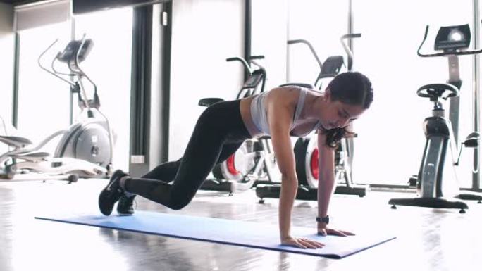 亚洲女性在健身房锻炼
