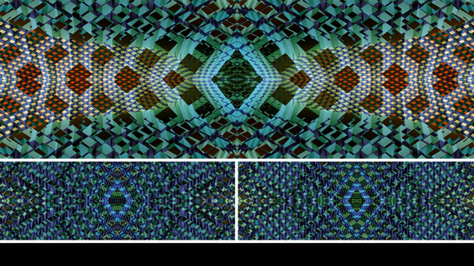 【宽屏时尚背景】蓝绿格子叠影矩阵幻想艺术